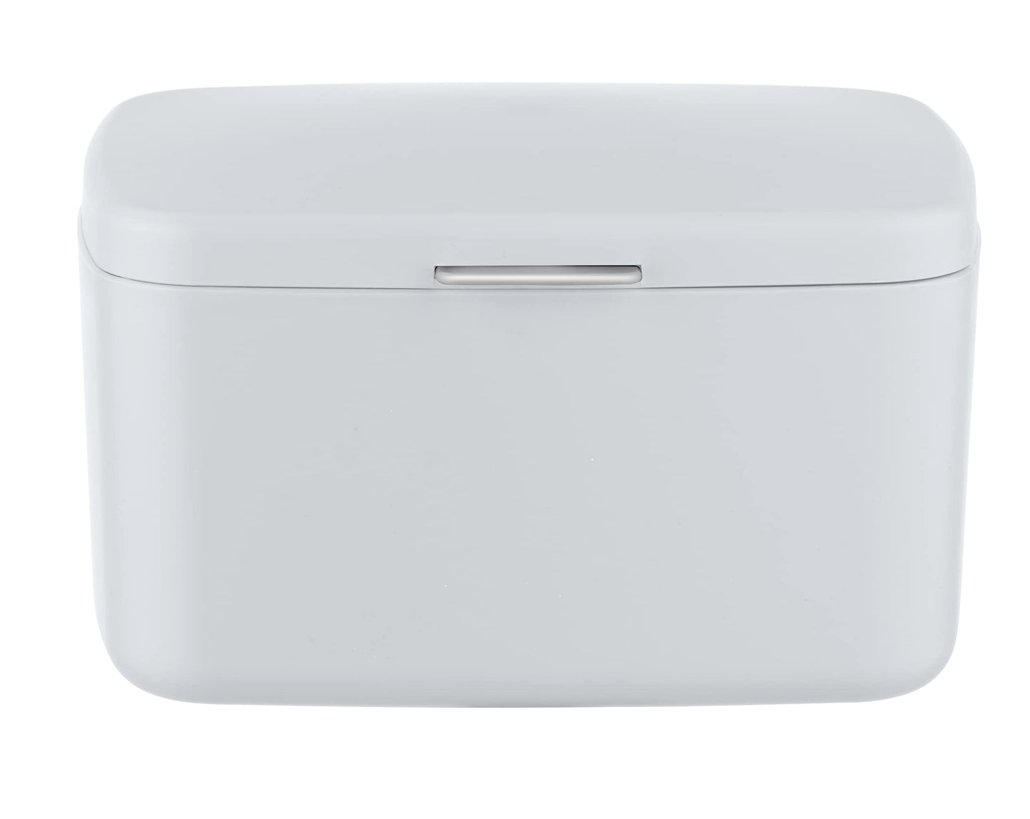 WENKO Barcelona Bathroom Box/Storage Basket with Lid, Completely Unbreakable, 19.5 x 11 x 16 cm, Anthracite, White, 19,5 x 11 x 16 cm