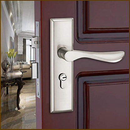 Qrity Door Handle Lever, Euro Lever Lock, Cylinder, 3 Copper Keys, Zinc Alloy