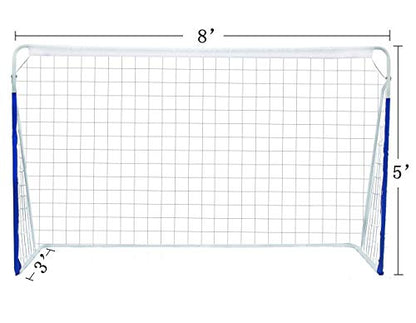 FUNJEPE 8ft Portable Steel Soccer/Football Goal Outdoors Garden Training with Rot-Proof Football Net and Carry Bag