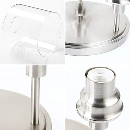 Yosoan Vintage 3 Way Ceiling Lights, Industrial Glass Pendant Light Fitting, Flush Lights for Living Room, Bedroom, Kitchen, Dining Room (Brushed)