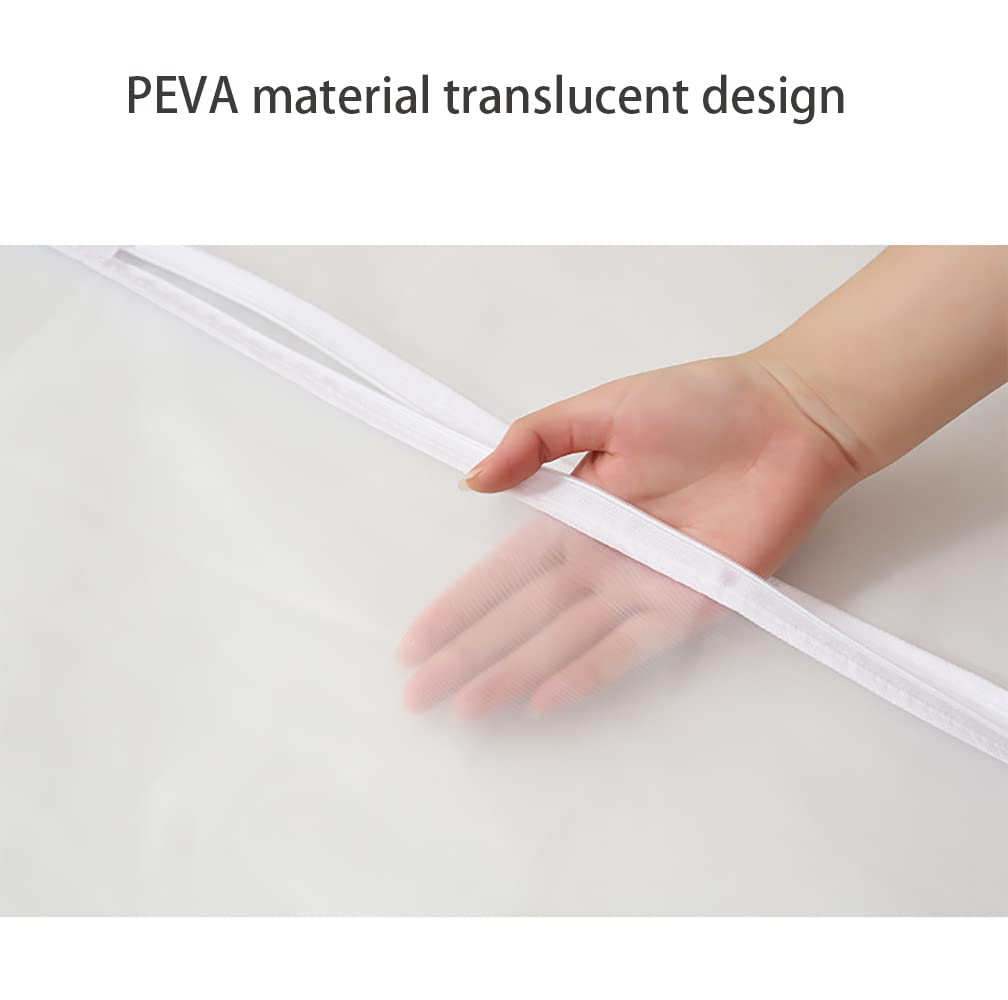 Garment Covers Dustproof Clothes Covers Moth Proof Coat Bag with Zip PEVA Translucent Dress Cover Waterproof Anti-mite Breathable Suit Protector 5pcs
