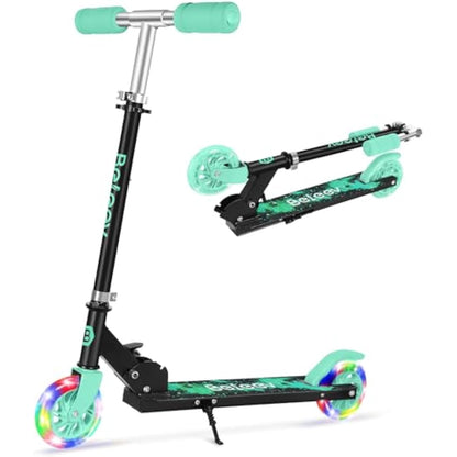 BELEEV V1 Scooter for Kids, 2 Wheels Folding Kick Scooter for Children Girl and Boys, 3 Adjustable Height, Flashing Light up Wheels, Lightweight Scooter with Sturdy Frame, Kickstand, Age 3-12