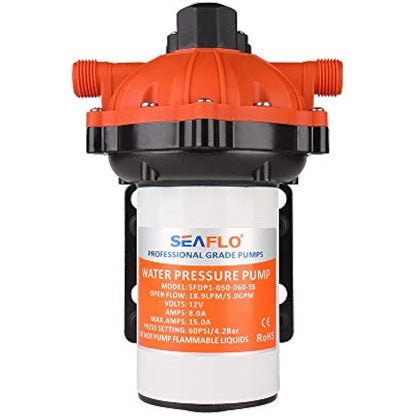 Seaflo 55-Series Diaphragm Pump - 12V DC, 5.5 GPM, 60 PSI with HEAVY DUTY PRESSURE SWITCH