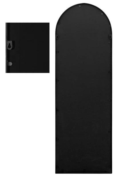 MirrorOutlet The Arcus - Black Metal Framed Modern Arched Wall Mirror 47" X 16" (120CM X 40CM) Black. 2cm Wide Frame and 3cm Deep.