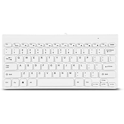 Richer-R Wired Keyboard and Mouse Set,Portable and Lightweight Ultra-Thin USB Wired Keyboard Optical Mouse Mice Set Combo for PC Laptop(White)