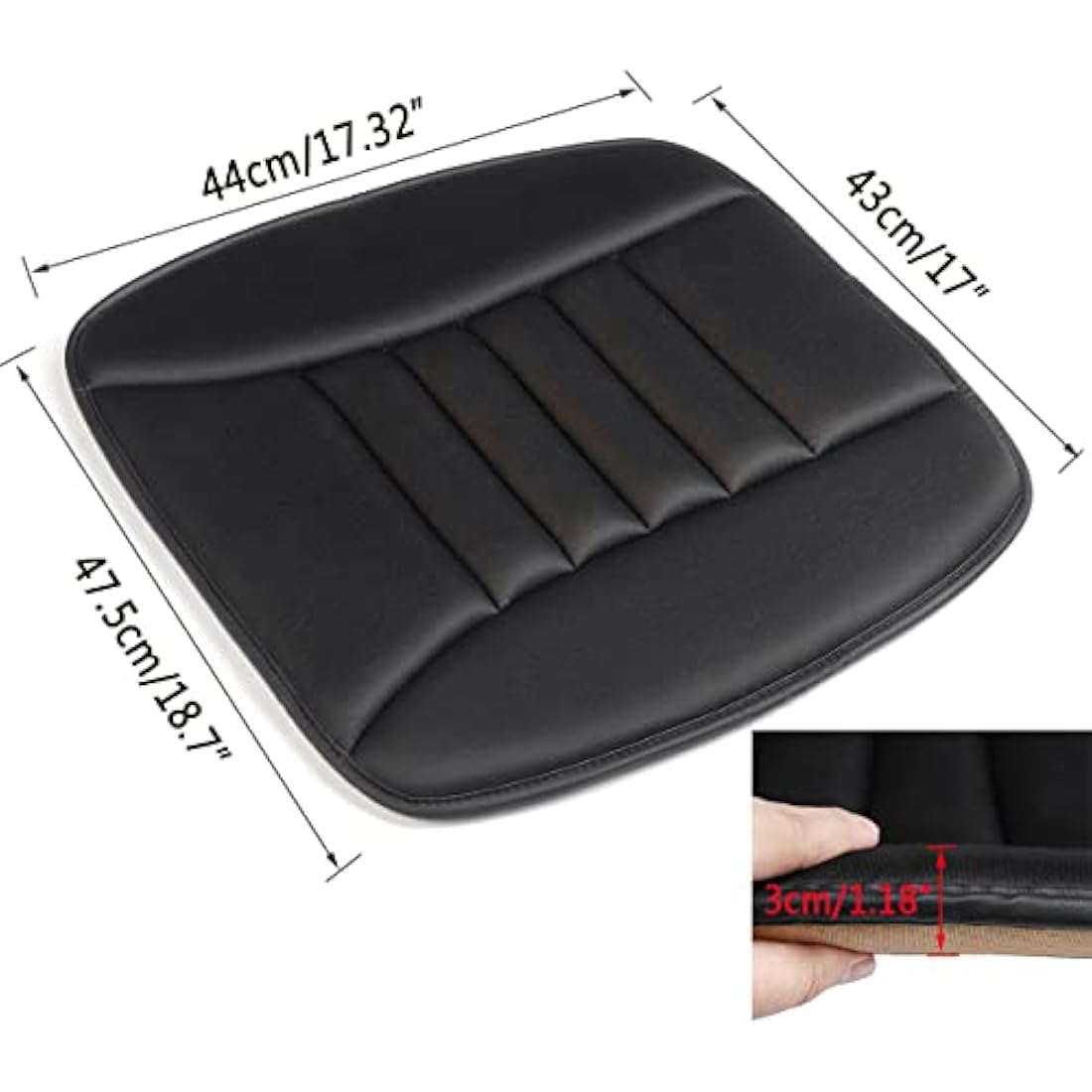 Tsumbay Seat Cushion, Car Seat Cushion Memory Foam Cushion Soft Driver Seat Pad, Non Slip Car Seat Protector Comfort Universal for Home Car Office Chair Use - 1Pack