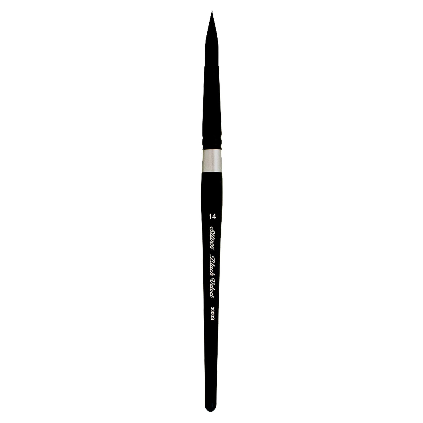 Silver Brush Limited 3000S14 Black Velvet Round Brush for Watercolour, Size 14, Short Handle