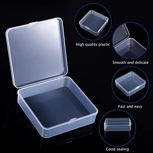 Jetec 6 Pieces Small Clear Plastic Storage Box,4.5 X 3.3 X 1.2 Inch
