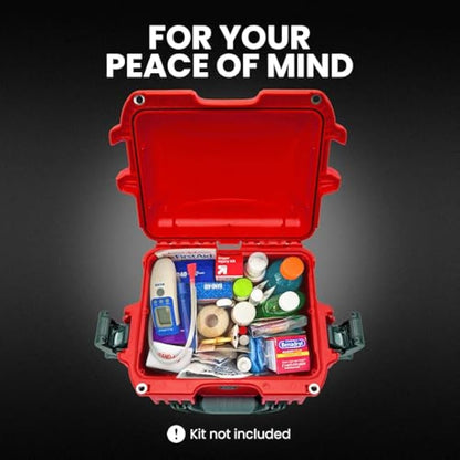 Nanuk 908 Waterproof First Aid Prepper Survival Gear Dust and Impact Resistant Case - Empty - Red (908-FSA9)