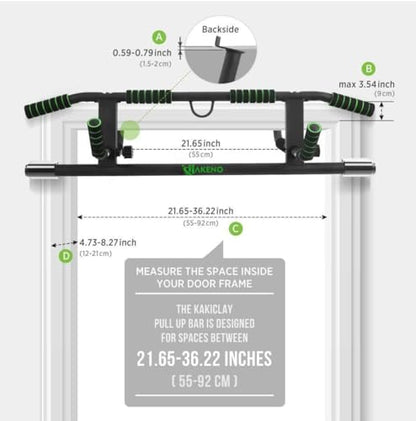 HAKENO Multi-Grip Pull Up Bar For Doorway - Pullupbar With Enhanced Smart Hook Angled Grip Home Gym Exercise Equipment with Professional Training