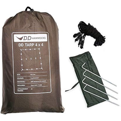 DD Hammocks Tarp 4x4 - Large Weatherproof Tapaulin for Group Camping and Outdoor Bushcraft Shelter