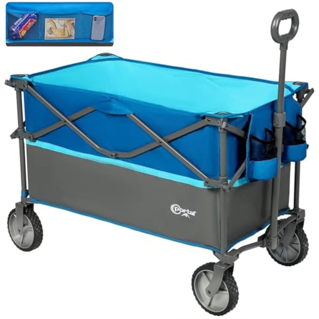 PORTAL XL Deeper Festival Trolley on Wheels 228L Larger Capacity Folding Camping Garden Beach Trolley Heavy Duty Pull along Cart Collapsible Wagon Foldable Picnic Trailer Hand Truck