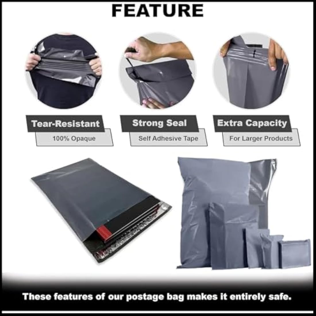 DVIVA 50pcs Postage Bags for Clothes |12"x16" Waterproof and Tear-Proof Mailing Bags | Large Parcel Bags for Delivery, Shipping & Packages
