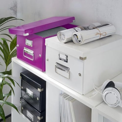 Leitz A4 Storage Box, Click and Store Range 60440062 - Medium, Purple