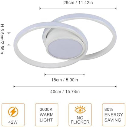 Comely LED Ceiling Light, Bedroom Ceiling Lamp, 42W 4800LM, Warm White 3000K, Rond Modern Ceiling Light for Living Room Kitchen, Dia 40cm