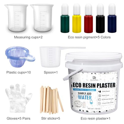 Eco Resin Casting Powder - 2800g / 100oz Fast Cured Plaster Casting Powder for Beginners - 20~30 Minutes Demold, Easy Mixing Water Activated