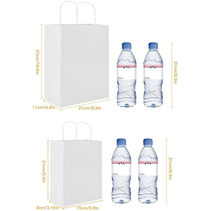 HAUSPROFI 30pcs Kraft Paper Bags for Gifts, Food & Sweets, Strong Carrier Bags with Twisted Handles for Kid Parties, Weddings, Thicken 130gsm