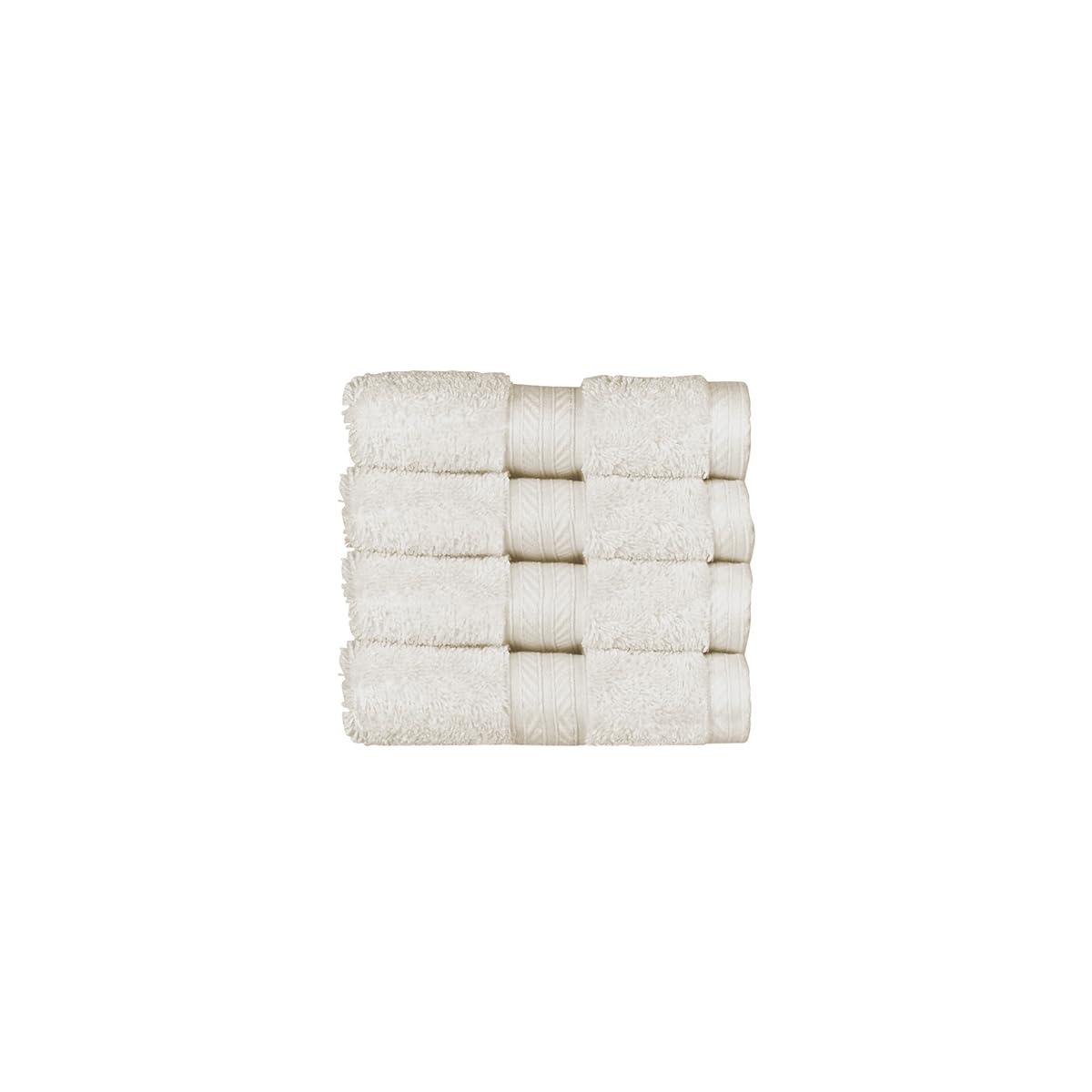 Christy Renaissance 4 Face Cloths Set | Parchment Off-White | 100% Egyptian Cotton | Luxuriously Soft and Super Absorbent | 675 GSM