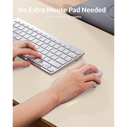 YSAGi Leather Desk Mat, Large Mouse Mat, Non-Slip Desk Pad, Waterproof PU Leather Table Protector Writing Pad for Office and Home (80 x 40 cm, Beige)