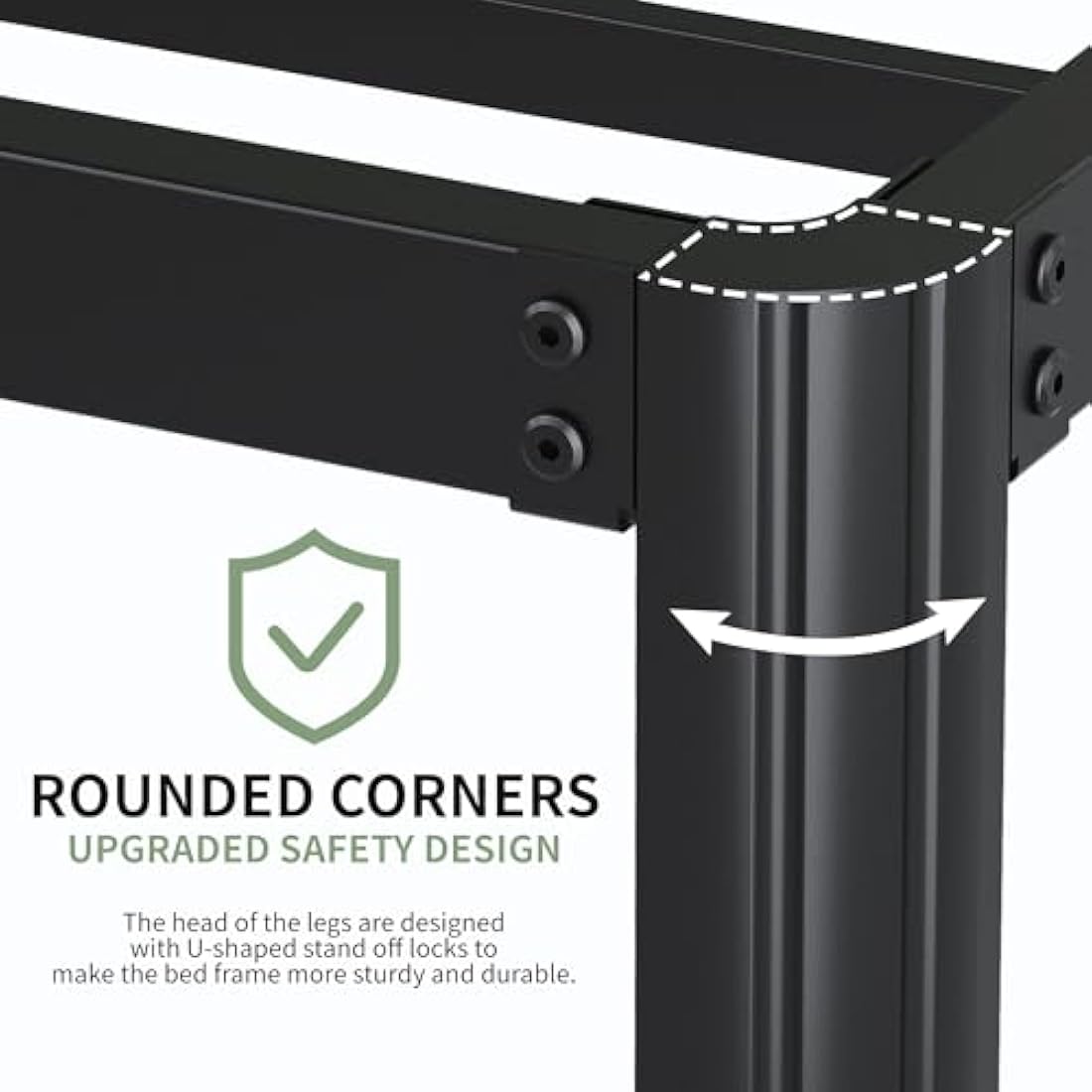 Lutown-Teen Small Double Bed Frame 4ft with Rounded Corner Legs, Heavy Duty Metal Bed Frame Small Double, Small Double Beds 36 cm High, Noise Free, Easy Assembly