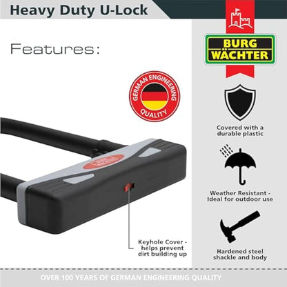 Burg Wachter 273S Sold Secure Gold Approved D Lock, Grey/Black, Large