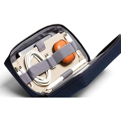 Bellroy Tech Kit (Tech Accessories Organizer Pouch, Zipper Closure, Stores Power Bank, Phone Charger, Cables & More) (Navy)