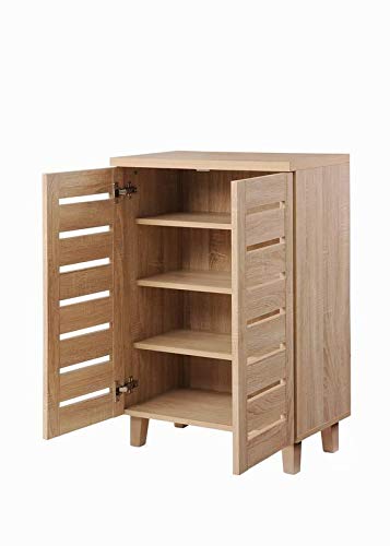 TAD TIMBER ART DESIGN UK Essentials 4 Tier Storage Cabinet Cupboard Bedroom Hallway Shelf Unit Sonoma Oak