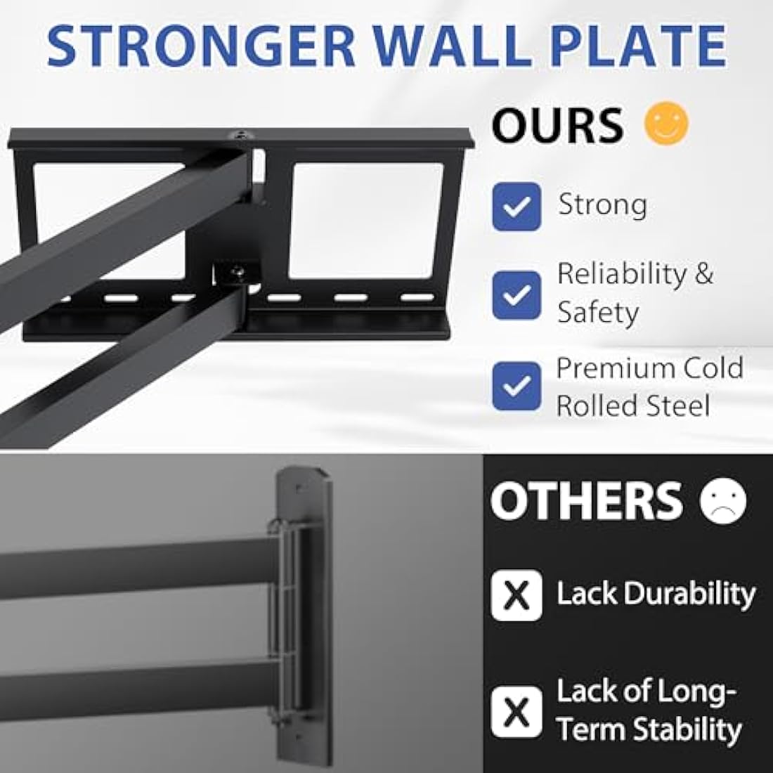 BONTEC TV Wall Bracket, Extra Long Articulating Arm for 32-75 Inch TVs, Full Motion TV Wall Mount, Tilt, Swivel, Rotate, Universal Wall Mount, Up to 60 kg, Max VESA 600x400mm, Space Saving