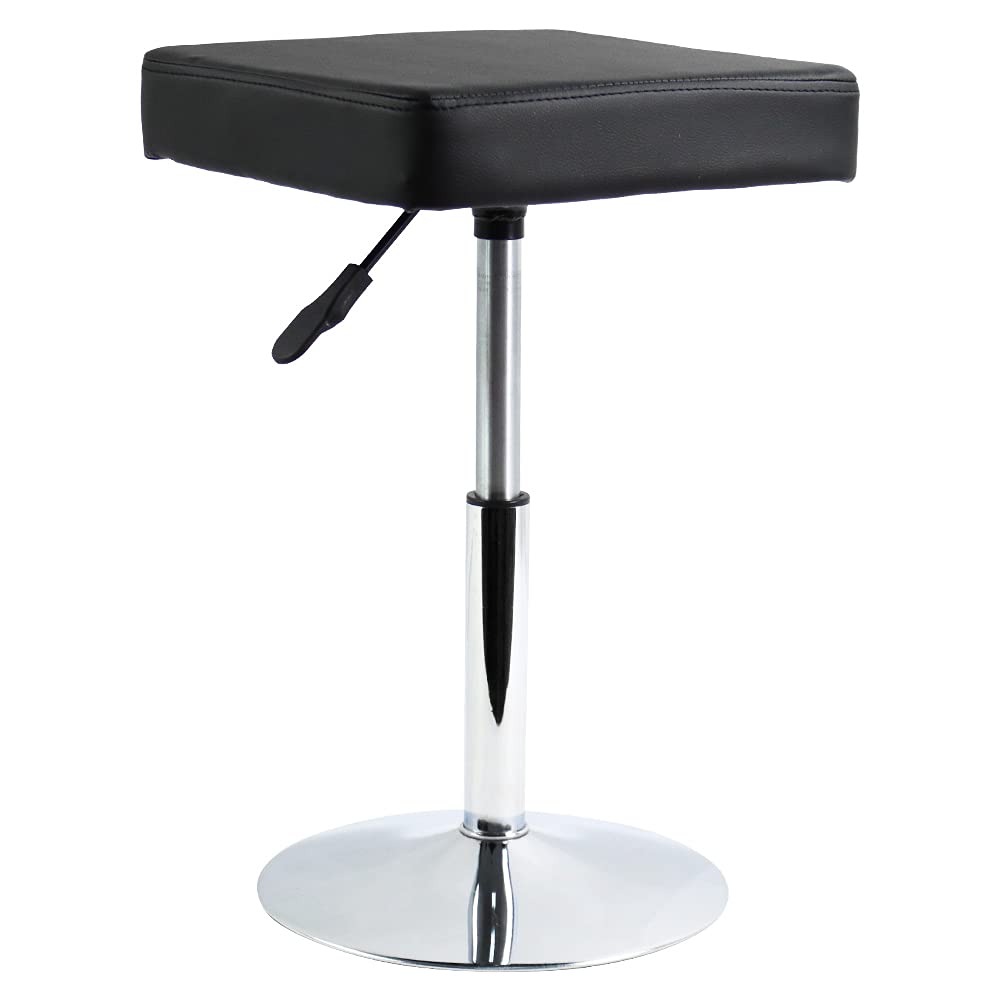 FURWOO PU Leather Square Cutting Stool Height Adjustable Swivel Workshop Barber Shop Beauty Spa Drafting Tattoo Work Stool Short Task Chair