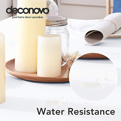 Deconovo Christmas Decorations Home Decorative Oxford Wipeable Tablecloth Rectangle Water Resistant Tablecloth for Party 130x130cm(51x51in) White