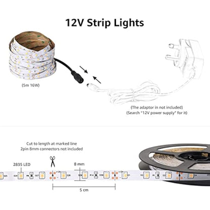 Lepro Warm White LED Strip Lights 10M (2x5M), 2x2300lm, 3000K Flexible Lightstrip for Kitchen, Cabinet, Mirror, Door and More (12V Power Supply Required)