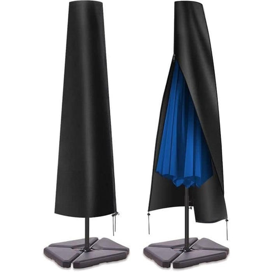 PATIO PLUS Parasol Cover, Garden Umbrella Covers 190* 25 * 50cm Waterproof 600D Oxford Fabric PVC Coating, Black