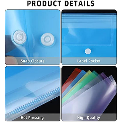 Plastic Wallets A4-30 Pack Plastic Folders Waterproof Document Wallet Files Folder Clear A4 Wallets with Popper Wallet for Home, School, Travel and Office Supplies Storage, Assorted Colours