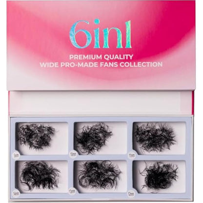 LLBA Promade Mix 1500 Fans | Handmade Volume Eyelashes | Multi Selections From 5D To 12D | C CC D Curl | Thickness 0.03~0.1 mm | 9-18mm Length | Long Lasting | Easy Application 5D-0.07 C 9-14mm
