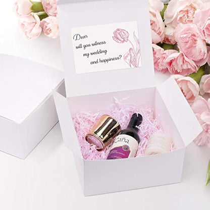 Switory Present Boxes with Lids, 20x20x10cm, Kraft Paper Gift Boxes for Crafting, Cupcake, Cardboard Bridesmaid Proposal Boxes, Wedding Favor, Gift Ornaments (25pc white)