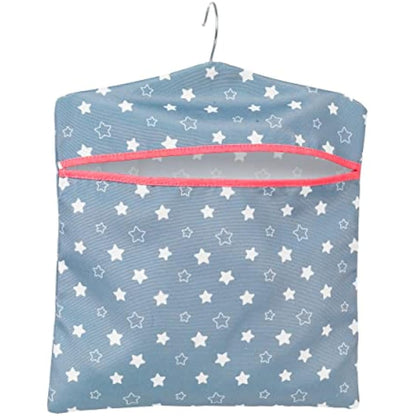 Kleeneze KL081599EU7 Star Print Peg Bag - Hang on Line, Peg Organisation, Easy Hanging Hook for Storage, Holds up to 50 Pegs, Reusable, Indoor/Outdoor Use, Clothes Peg Bag, 33 x 30 cm