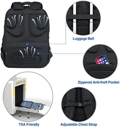 KROSER Travel Laptop Backpack 17.3 Inch XL TSA Computer Backpack Water-Repellent College Daypack Business Backpack with RFID Pockets & USB Port for Men/Women