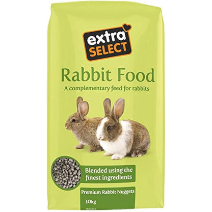 Extra Select Premium Rabbit Nuggets - Outdoor/Indoor Rabbit Food Pellets with Essential Vitamins & Minerals - 10kg
