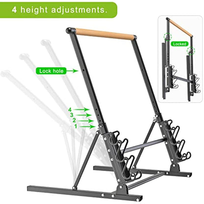 Kipika Wall Mounted Traditional Solid Wood Ballet Barre System, Stretch/Dance Bar for Home Workout Dance Equipment, Durable Metal Support