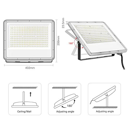 Tayire 200W LED Floodlight Outdoor, 20000LM LED Security Lights, Cold White 6500K, Super Bright Led Spot Lights, Waterproof IP65, Wall Light Work