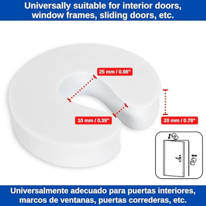 Door Finger Guards, 4 pcs, White, Foam, for Kids and Pets, for Doors Between 0.39-2", Prevent Finger Pinch Injuries, Door Finger Pinch Guard, Anti Slam Babyproof Door Stopper, Child Proof Door Stop