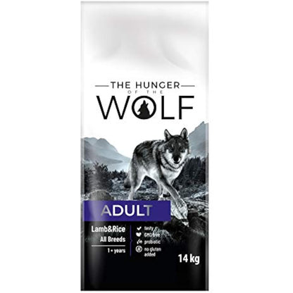 The Hunger of the Wolf Dry Dog Food - For All Breeds, Delicate Formula with Lamb and Rice, Adult - 14 kg (Pack of 1)