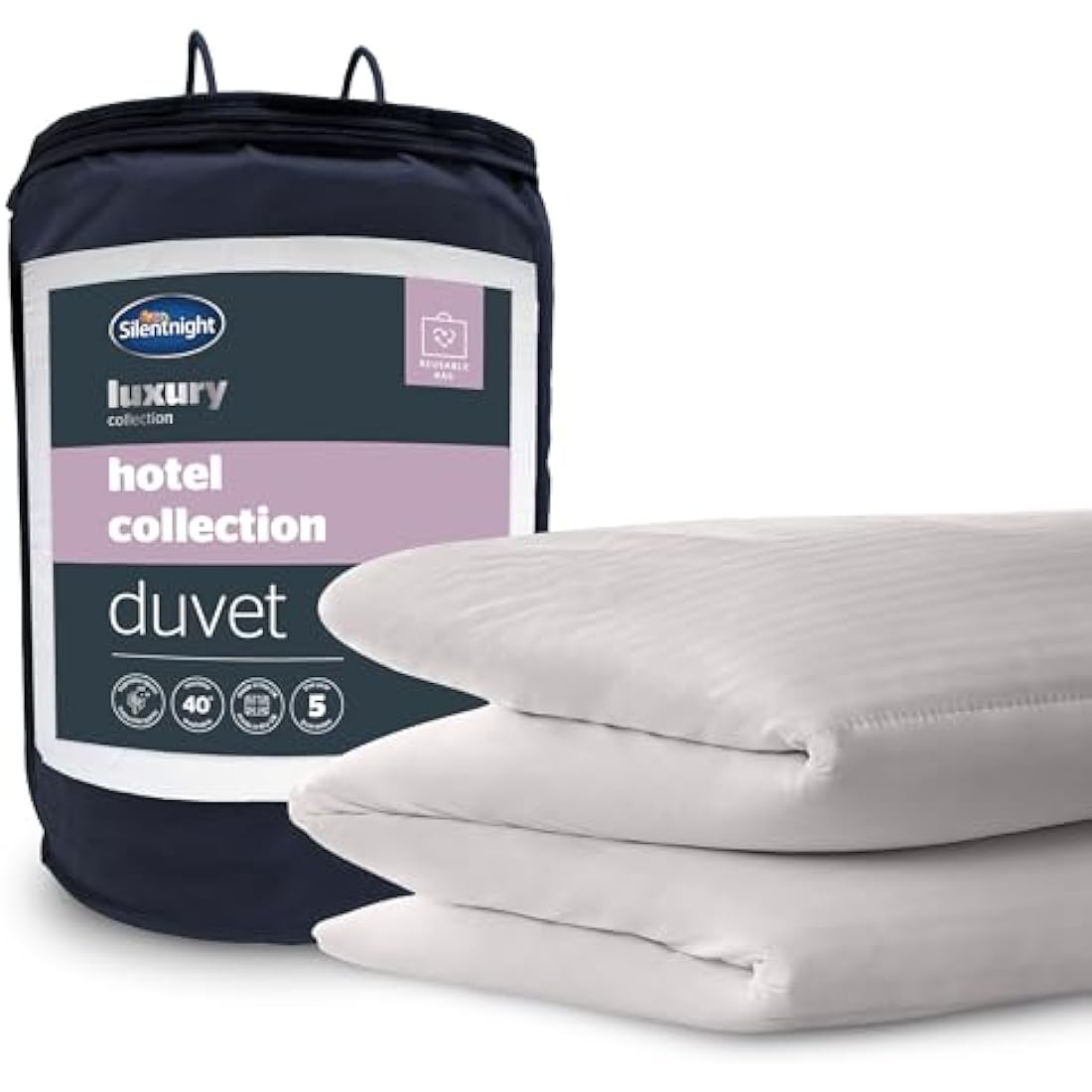 Silentnight Hotel Collection King Size Duvet – All Year Round 10.5 Tog Luxurious Hotel Quality Duvet Quilt – Hypoallergenic and Machine Washable – King Size Bed, White