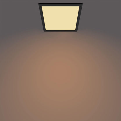 Philips LED Panel Square Ceiling Light SceneSwitch Dimmable 2700K 12W [Warm White - Black]. for Indoor Lighting, Livingroom and Bedroom