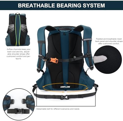 MOUNTAINTOP 35L Unisex Hiking Backpacks Lightweight Trekking Rucksack Light Daypacks for Travel Camping Climbing Mountaineer Outdoor Sport