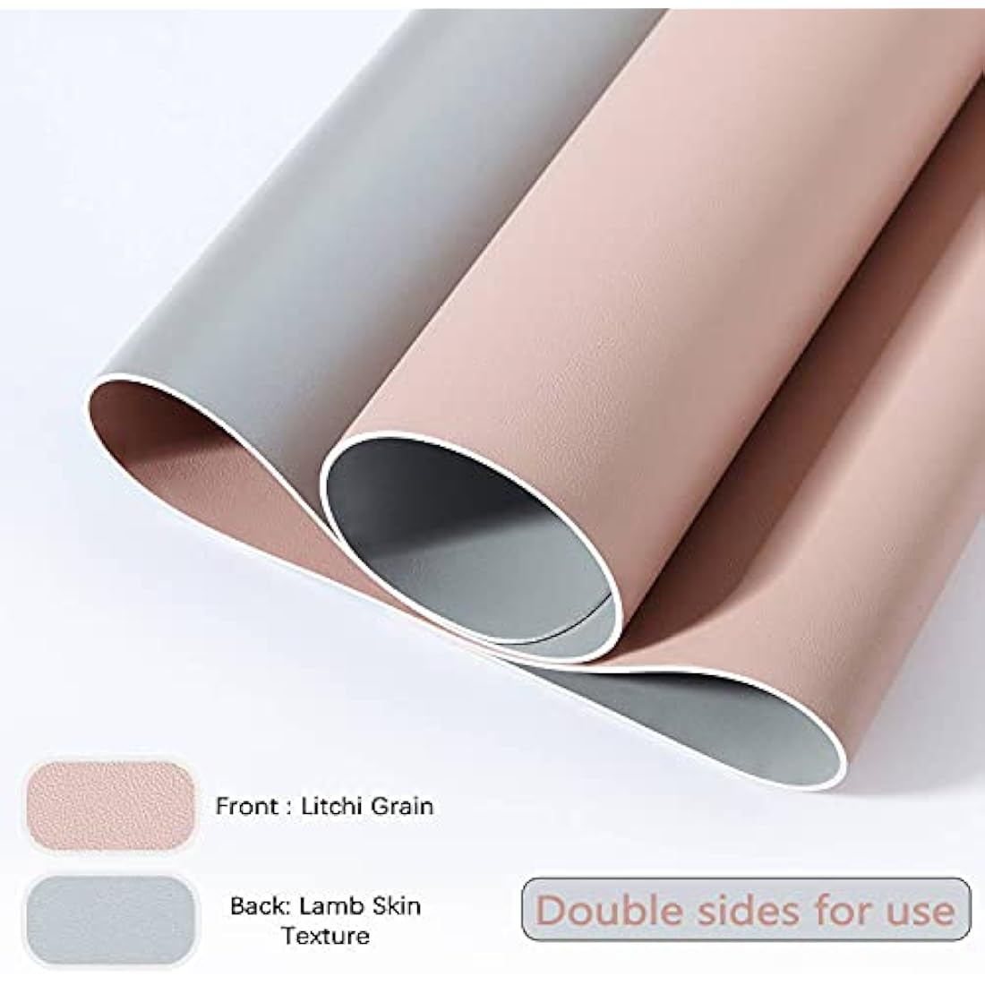 Desk Pad Large, Desk Mat, Extended Mouse Mat, Mouse Pad XXL, Desk Blotter, DOBAOJIA Laptop Pad Writing Pad for Office/Home, Dual-Side Use PU Leather Waterproof 35.4" X 16.9" (Pink/Silver)