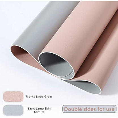 Desk Pad Large, Desk Mat, Extended Mouse Mat, Mouse Pad XXL, Desk Blotter, DOBAOJIA Laptop Pad Writing Pad for Office/Home, Dual-Side Use PU Leather Waterproof 35.4" X 16.9" (Pink/Silver)