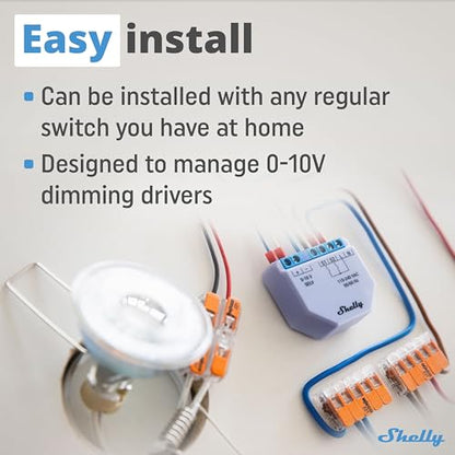 Shelly Plus 0-10V Dimmer | WiFi Smart Dimmer Switch | Dimmable Lights | Home Automation | Compatible with Alexa & Google Home | iOS Android App | No Hub Required