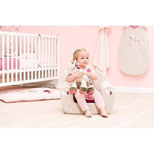 Nattou Unicorn Soft Toy, Jade, Companion from Birth, 30 cm, Nina, Jade and Lili, Beige-Pink, 987011