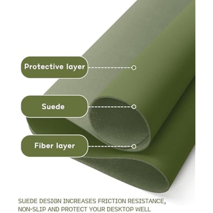 YSAGi Non-Slip Desk Pad, Waterproof PVC Leather Desk Table Protector, Ultra Thin Large Mouse Pad, Easy Clean Laptop Desk Writing Mat for Office Work/Home/Decor (80 x 40 cm, Grass Green)